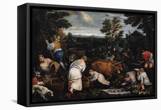 September (From the Series the Seasons), Late 16th or Early 17th Century-Leandro Bassano-Framed Stretched Canvas