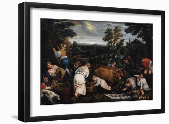 September (From the Series the Seasons), Late 16th or Early 17th Century-Leandro Bassano-Framed Giclee Print