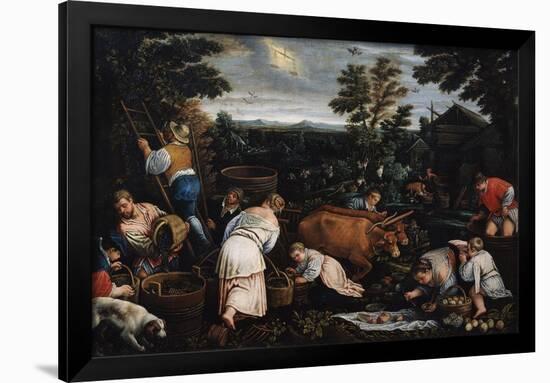 September (From the Series the Seasons), Late 16th or Early 17th Century-Leandro Bassano-Framed Giclee Print