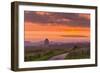 September sunrise over the Mausoleum on the Castle Howard Estate, North Yorkshire, Yorkshire, Engla-John Potter-Framed Photographic Print