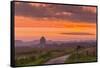 September sunrise over the Mausoleum on the Castle Howard Estate, North Yorkshire, Yorkshire, Engla-John Potter-Framed Stretched Canvas