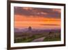 September sunrise over the Mausoleum on the Castle Howard Estate, North Yorkshire, Yorkshire, Engla-John Potter-Framed Photographic Print