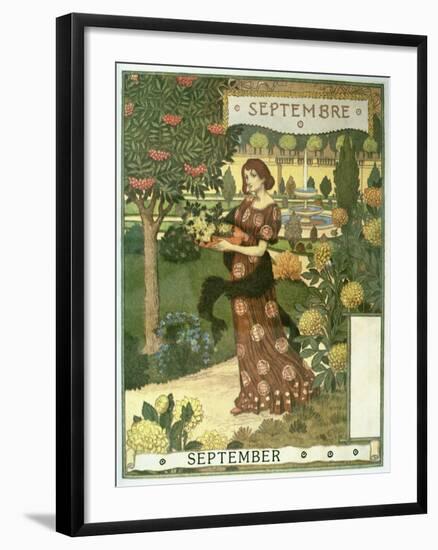 September-Eugene Grasset-Framed Giclee Print