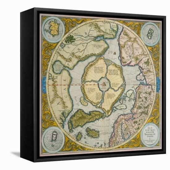 Septentrionalium Terrarum Descriptio, 1595-Gerardus Mercator-Framed Stretched Canvas