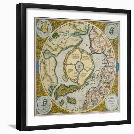 Septentrionalium Terrarum Descriptio, 1595-Gerardus Mercator-Framed Giclee Print
