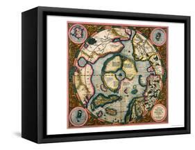 Septentrionalium Terrarum Descriptio, Map of the Arctic, 1595-Gerardus Mercator-Framed Stretched Canvas