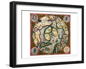 Septentrionalium Terrarum Descriptio, Map of the Arctic, 1595-Gerardus Mercator-Framed Giclee Print