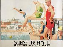 Poster Advertising Sunny Rhyl (Colour Litho)-Septimus Edwin Scott-Stretched Canvas