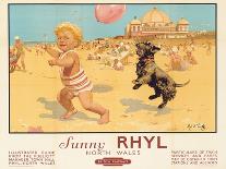 Poster Advertising Sunny Rhyl (Colour Litho)-Septimus Edwin Scott-Framed Stretched Canvas