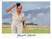 Cricket Player Raises His Cap as He Retires from the Pitch-Septimus Scott-Framed Art Print