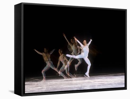 Sequence of Female Figure Skater in Action-null-Framed Stretched Canvas