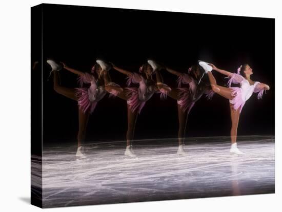 Sequence of Female Figure Skater in Action-null-Stretched Canvas