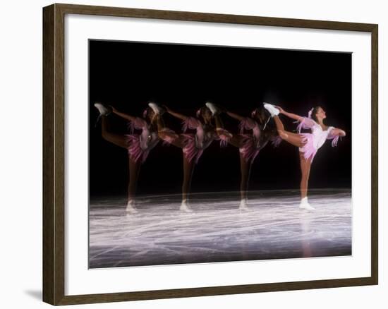 Sequence of Female Figure Skater in Action-null-Framed Photographic Print