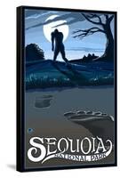 Sequoia Nat'l Park - Bigfoot - Lp Poster, c.2009-Lantern Press-Framed Stretched Canvas