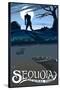 Sequoia Nat'l Park - Bigfoot - Lp Poster, c.2009-Lantern Press-Stretched Canvas