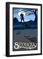 Sequoia Nat'l Park - Bigfoot - Lp Poster, c.2009-Lantern Press-Framed Art Print