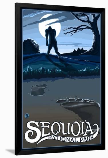 Sequoia Nat'l Park - Bigfoot - Lp Poster, c.2009-Lantern Press-Framed Art Print