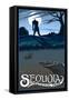 Sequoia Nat'l Park - Bigfoot - Lp Poster, c.2009-Lantern Press-Framed Stretched Canvas