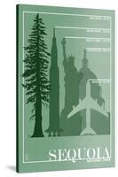 Sequoia National Park - Redwood Relative Sizes-Lantern Press-Stretched Canvas