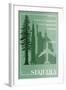 Sequoia National Park - Redwood Relative Sizes-Lantern Press-Framed Art Print