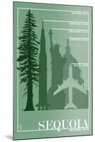 Sequoia National Park - Redwood Relative Sizes-Lantern Press-Mounted Art Print