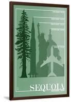 Sequoia National Park - Redwood Relative Sizes-Lantern Press-Framed Art Print