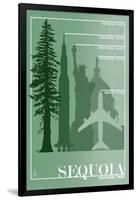 Sequoia National Park - Redwood Relative Sizes-Lantern Press-Framed Art Print