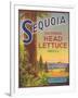 Sequoia Vegetable Label - Watsonville, CA-Lantern Press-Framed Art Print