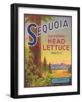 Sequoia Vegetable Label - Watsonville, CA-Lantern Press-Framed Art Print