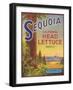 Sequoia Vegetable Label - Watsonville, CA-Lantern Press-Framed Art Print