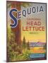 Sequoia Vegetable Label - Watsonville, CA-Lantern Press-Mounted Art Print