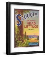 Sequoia Vegetable Label - Watsonville, CA-Lantern Press-Framed Art Print