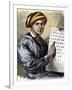 Sequoya Holding His Cherokee Alphabet-null-Framed Premium Giclee Print