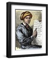 Sequoya Holding His Cherokee Alphabet-null-Framed Giclee Print