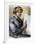 Sequoya Holding His Cherokee Alphabet-null-Framed Giclee Print