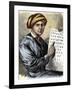 Sequoya Holding His Cherokee Alphabet-null-Framed Giclee Print