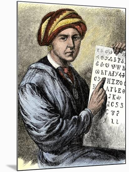 Sequoya Holding His Cherokee Alphabet-null-Mounted Giclee Print