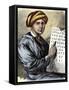 Sequoya Holding His Cherokee Alphabet-null-Framed Stretched Canvas