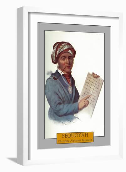 Sequoyah - Portrait of the Cherokee Alphabet Inventor, c.1844-Lantern Press-Framed Art Print