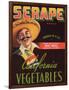 Serape Vegetable Label - Guadalupe, CA-Lantern Press-Framed Art Print