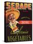 Serape Vegetable Label - Guadalupe, CA-Lantern Press-Stretched Canvas