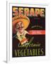 Serape Vegetable Label - Guadalupe, CA-Lantern Press-Framed Art Print