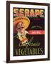 Serape Vegetable Label - Guadalupe, CA-Lantern Press-Framed Art Print