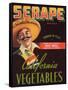 Serape Vegetable Label - Guadalupe, CA-Lantern Press-Framed Stretched Canvas