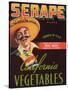 Serape Vegetable Label - Guadalupe, CA-Lantern Press-Stretched Canvas