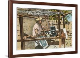 Serape Weaver, Texcoco, Mexico-null-Framed Premium Giclee Print