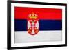 Serbia Flag Design with Wood Patterning - Flags of the World Series-Philippe Hugonnard-Framed Art Print