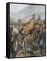 Serbian Army with their King Peter Moving Towards Durazzo-Tancredi Scarpelli-Framed Stretched Canvas