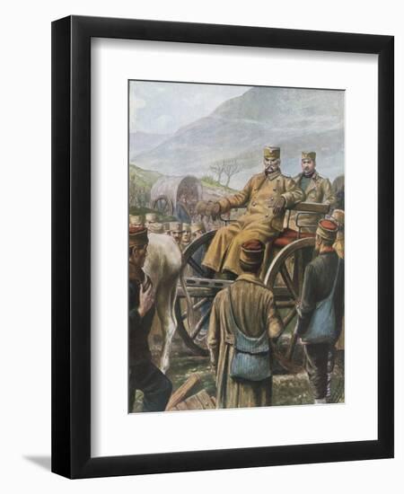 Serbian Army with their King Peter Moving Towards Durazzo-Tancredi Scarpelli-Framed Giclee Print