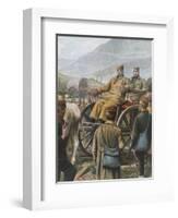 Serbian Army with their King Peter Moving Towards Durazzo-Tancredi Scarpelli-Framed Giclee Print